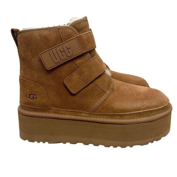UGG Shoes - UGG WOMENS NEUMEL PLATFORM Chestnut Suede Chukka Ankle Boots 1130554 Sz. 11 US